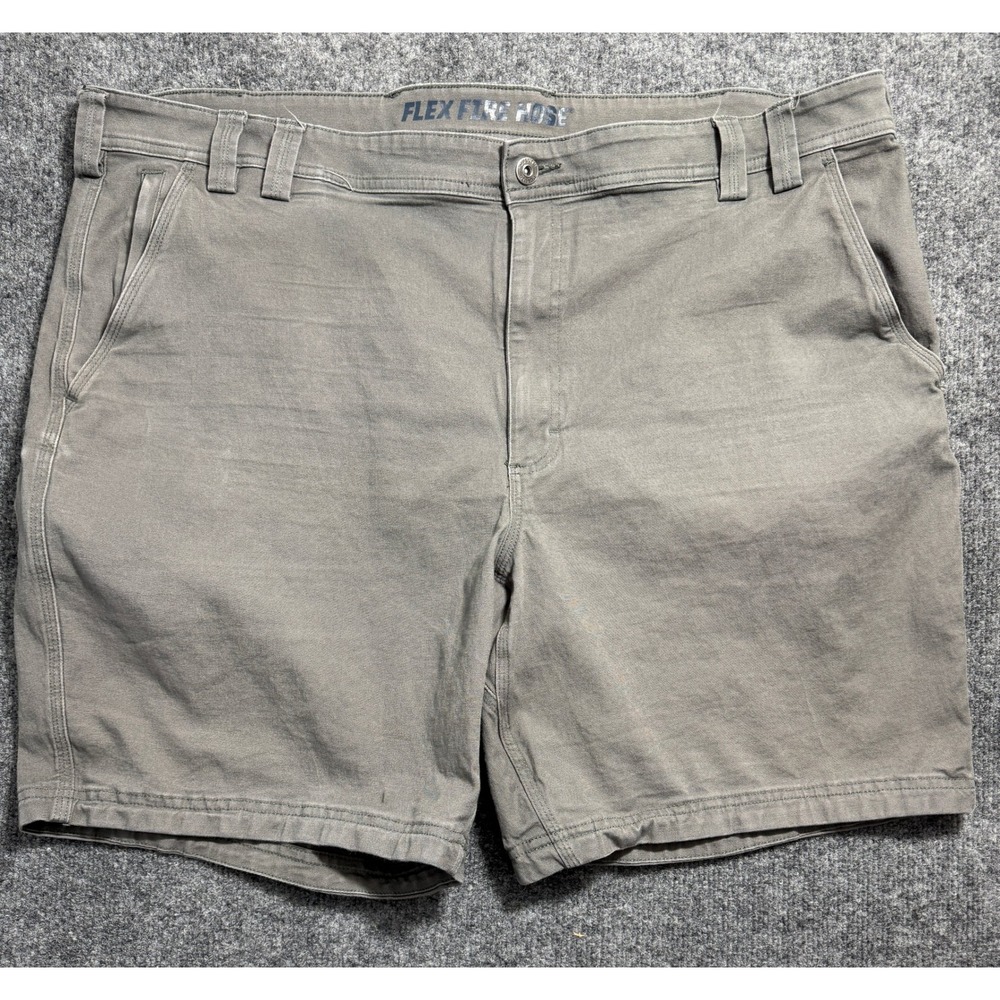 Duluth Trading Co Mens 46 Flex Fire Hose Relaxed Fit Cargo Shorts Gray